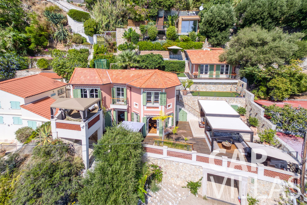 let Villa La Monégasque roquebrune cap martin la monegasque bird view